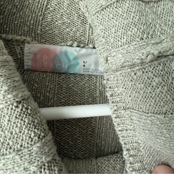 FP Beach Free People Beach Wanda Ribbed Sweater Dress Large Agate Gray VGUC - Picture 6 of 7